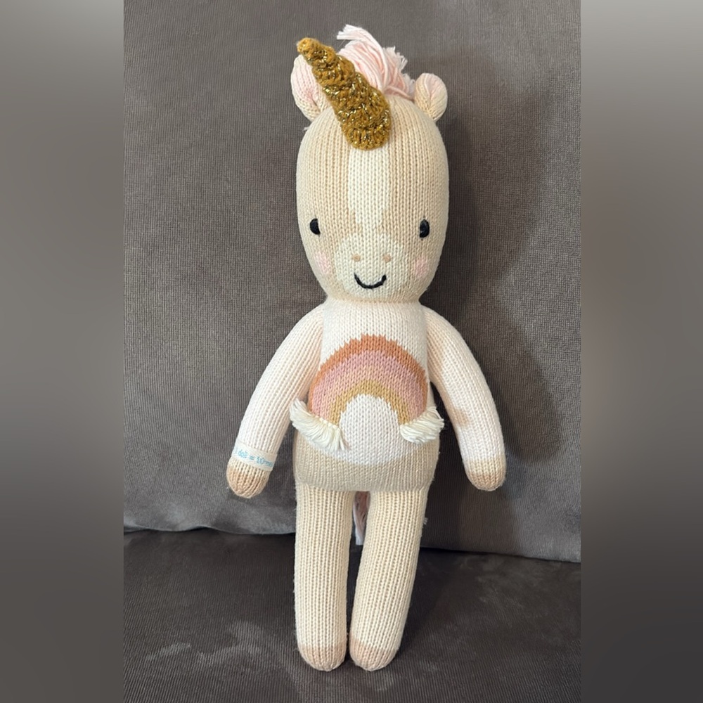 Cuddle+Kind Knitted Unicorn Plush Toy 13”